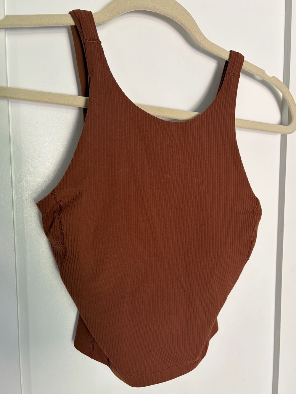 27. Size 2 LULULEMON Brown Ribbed High-Neck Tank